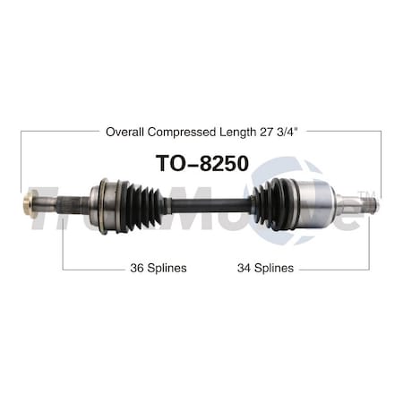 Surtrack Axle Cv Axle Shaft, To-8250 TO-8250